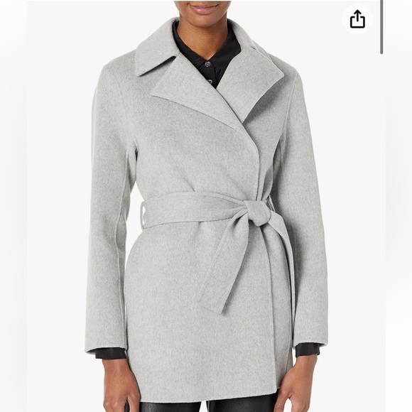 Theory Belt Overlay DF Cashmere Wool Blend Jacket In Melange Grey New Size Large - Picture 3 of 14